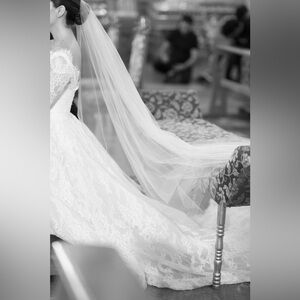 Custom Blusher Veil in Ivory Illusion Tulle